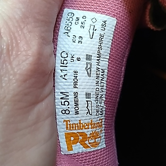 Women's Timberland steel toe anti fatigue pink and black shoes size 8.5 - Picture 10 of 10